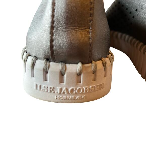 Ilse Jacobsen Tulipu 3576 Sneakers Slip On Size 36 6.5 Gunmetal Leather Comfort - Picture 4 of 8